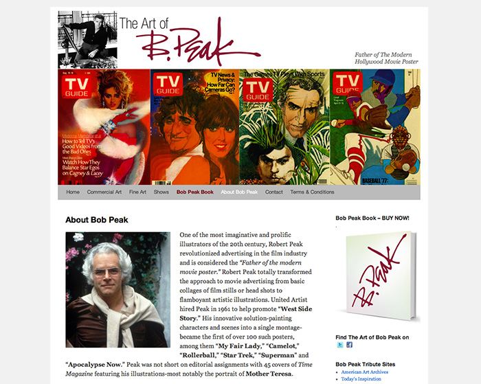 Bob Peak Website – About Page