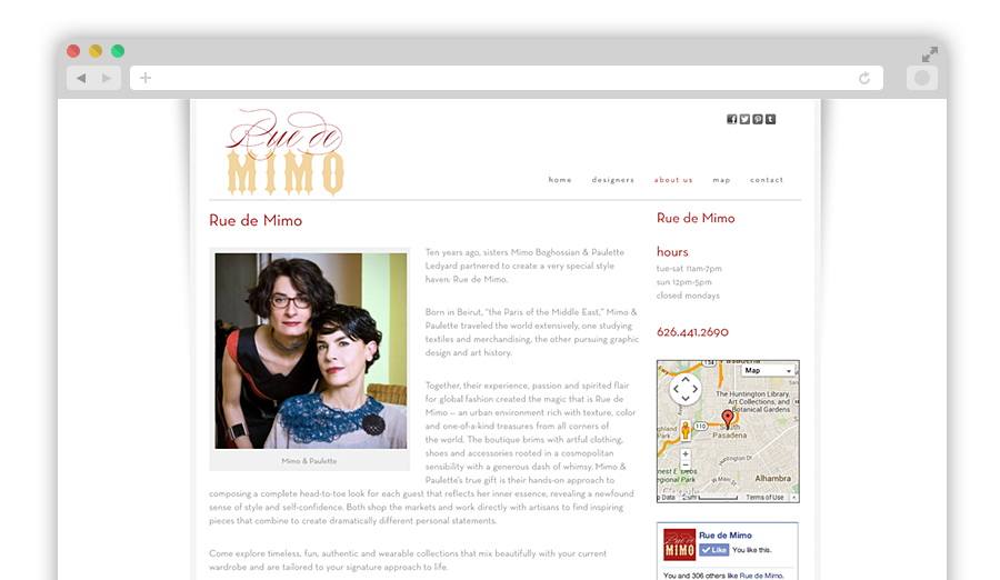 Rue de Mimo Website