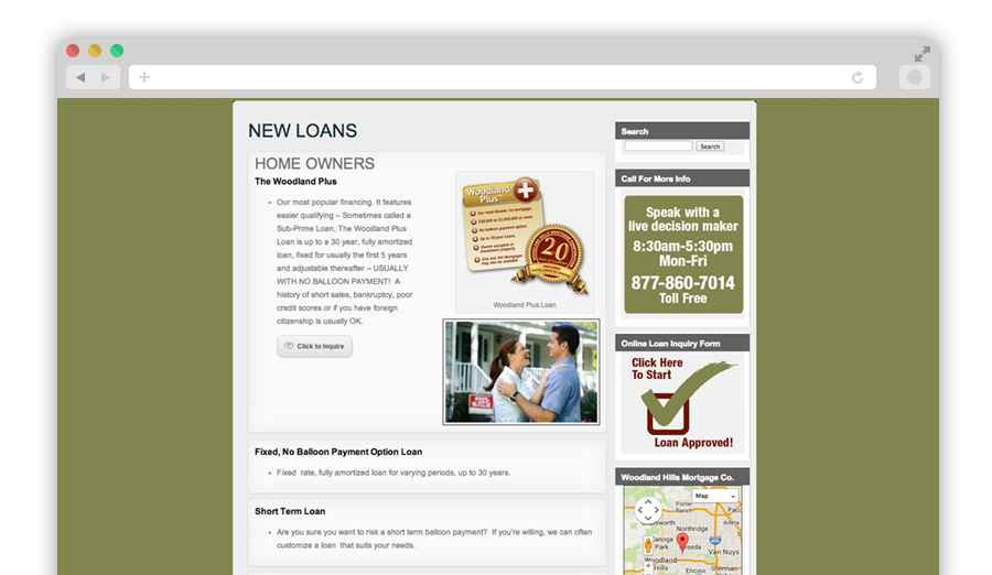 Woodland Hills Mortgage Company Website