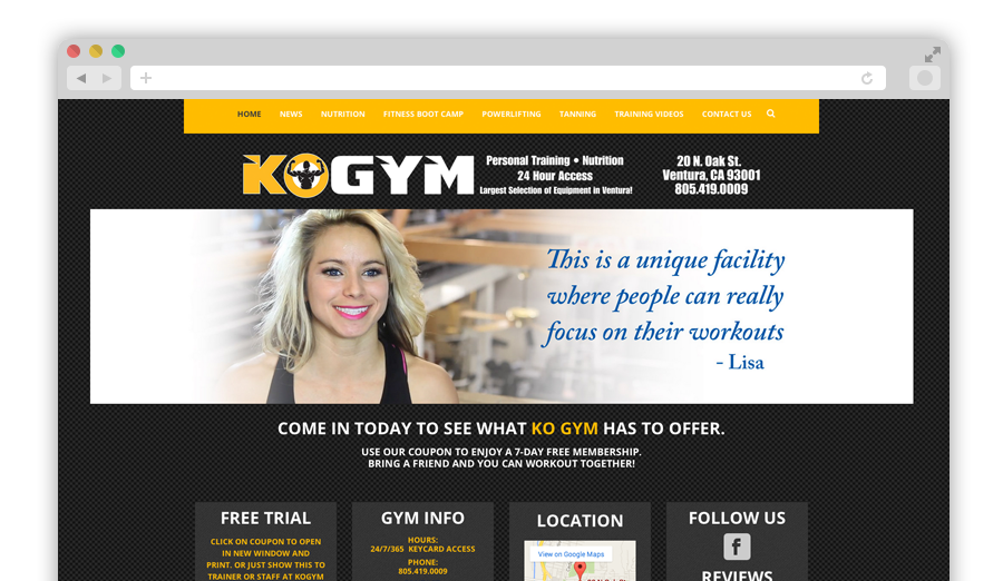 KO Gym Website